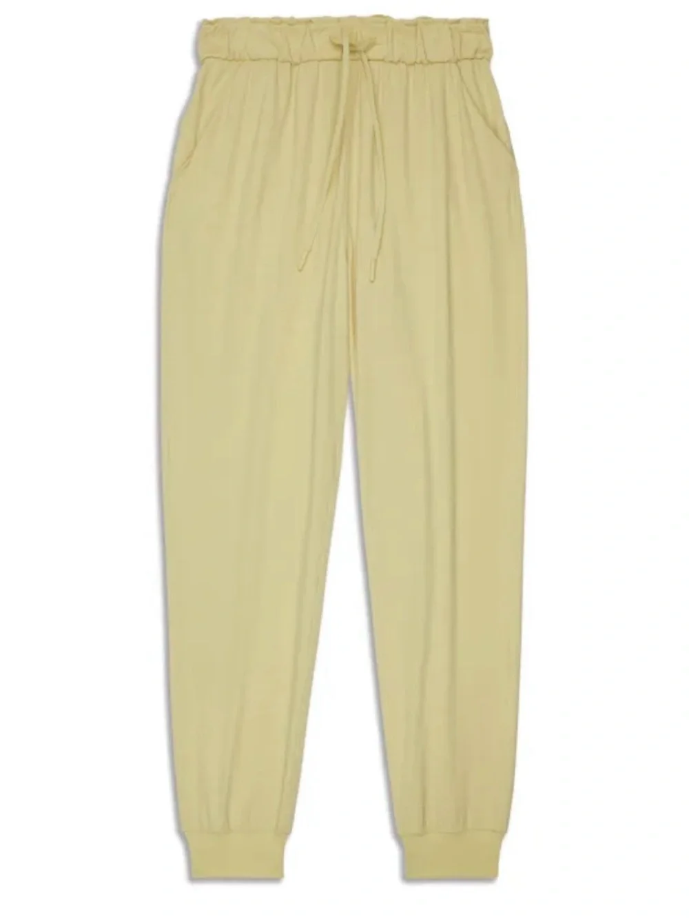 lululemon athletica Pale Yellow Elastic Ruffle Waist Joggers